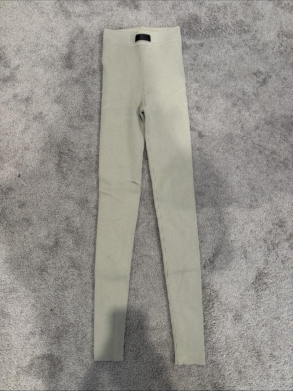 Essentials Ribbed High-Waist Leggings - Light Beige